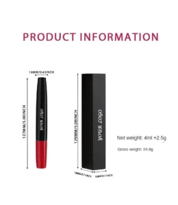 Dual End Mirror Hydrating Matte Non-Transfer Lipstick, Cup Proof Fade Resistant Brightening Long Wear Lip Makeup