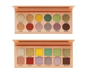 Wholesale Earth Tone Green Shimmer Glitter Eyeshadow Palette, Multi-use for Eye Makeup & Tear Trough Brightening