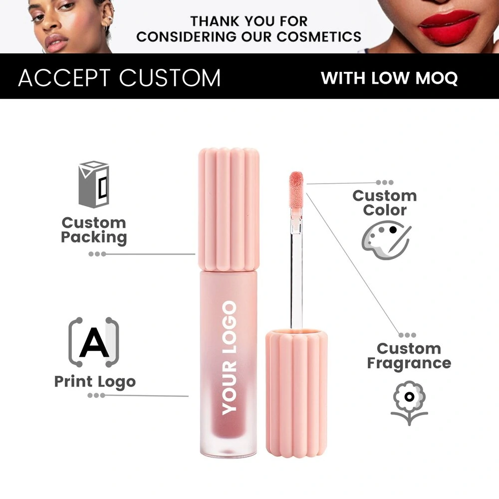 Gradient Pink Frosted Dual Texture Lip Gloss, Matte Color Lock & Mirror Finish Plumping Dudu Lips Long Wear Lip Color