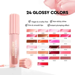 Gradient Pink Frosted Dual Texture Lip Gloss, Matte Color Lock & Mirror Finish Plumping Dudu Lips Long Wear Lip Color