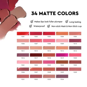 Gradient Pink Frosted Dual Texture Lip Gloss, Matte Color Lock & Mirror Finish Plumping Dudu Lips Long Wear Lip Color