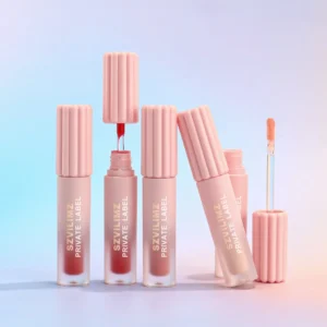 Gradient Pink Frosted Dual Texture Lip Gloss, Matte Color Lock & Mirror Finish Plumping Dudu Lips Long Wear Lip Color