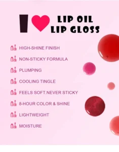 Fruit Flavor Hydrating Mirror Plumping Lip Oil, Moisturizing Shiny Dudu Lips Tinted Lip Gloss