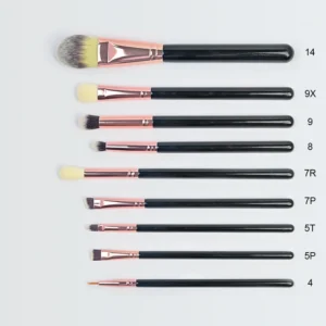 Full Set Wooden Handle Custom Makeup Brushes, Multi-color Eyebrow Brushes for Private Label Wholesale