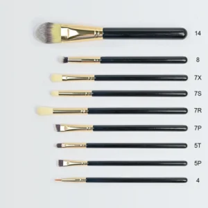 Full Set Wooden Handle Custom Makeup Brushes, Multi-color Eyebrow Brushes for Private Label Wholesale