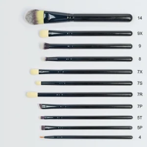 Full Set Wooden Handle Custom Makeup Brushes, Multi-color Eyebrow Brushes for Private Label Wholesale