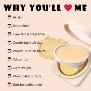Wholesale Custom Private Label No Logo Large Waterproof Sweat Proof Oil Control Pressed Setting Powder, Non-Caking Concealing Touch Up Makeup