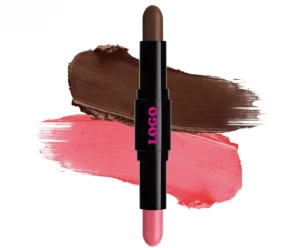 Dual-ended Low Saturation Blush & Contour Highlight Stick, Multi-use for Nose Shadow Facial Sculpting Brightening Makeup