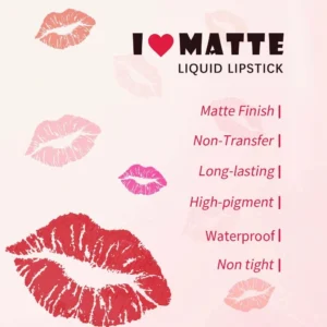 Matte Non-Transfer Liquid Lip Gloss, Cup Proof Fade Resistant Long Wear Hydrating Liquid Lipstick