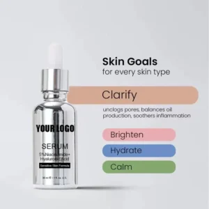 30ml No Logo Multi-Ingredient Facial Serum with Arbutin Niacinamide Hyaluronic Acid Salicylic Acid, Brightening Hydrating Pore Cleansing Skin Care Essence