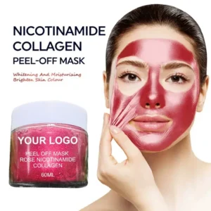 60ml No Logo Rose Shimmer Peel Off Facial Mask, Deep Cleansing Blackhead Remover Hydrating Exfoliating Face Mask