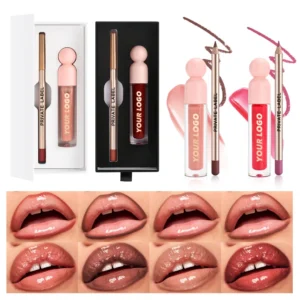 OEM Custom Private Label 12 Shades Lip Liner & 58 Shades Matte Lip Gloss Combination Gift Set Wholesale