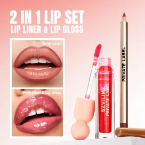 OEM Custom Private Label 12 Shades Lip Liner & 58 Shades Matte Lip Gloss Combination Gift Set Wholesale