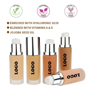 Oil-Control Long-Wear Liquid Foundation for Oily Skin, Non-Transfer Non-Caking Full-Coverage Concealing Base Makeup