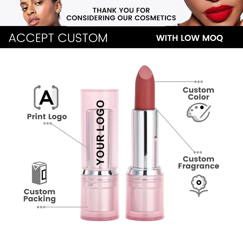 Private Label No Logo 12 Shades Jelly Pink Matte & Glossy Lipstick, Fade Resistant Long Lasting Hydrating Lip Balm