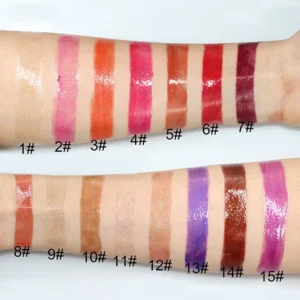 Private Label No Logo 15 Shades Shimmer Lip Gloss & Clear Hydrating Plumping Lip Oil Daily Lip Makeup