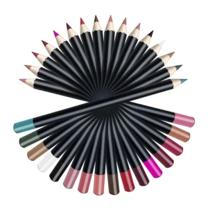Private Label No Logo 25 Shades 3 In 1 Wooden Multi-function Lip Liner, Eyeliner & Eyebrow Definer Pencil