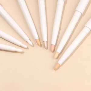 Private Label No Logo 2 In 1 Multi-use Tear Trough Highlighter Pen, Matte Shimmer Fine Glitter Eye Brightening Makeup Tool