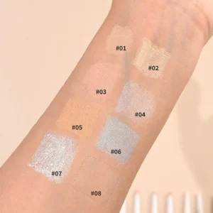 Private Label No Logo 2 In 1 Multi-use Tear Trough Highlighter Pen, Matte Shimmer Fine Glitter Eye Brightening Makeup Tool