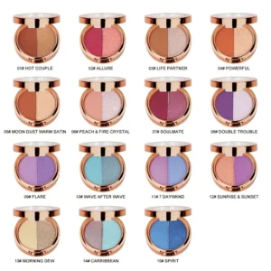 Private Label No Logo 2 Shades Matte Shimmer Multi-use Eyeshadow Palette with Highlight & Contour Daily Eye Makeup