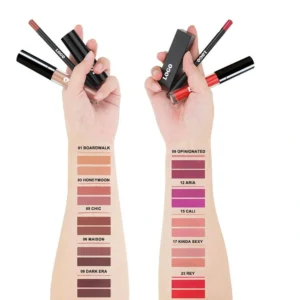 Private Label No Logo 3-in-1 Waterproof Matte Lipstick & Lip Liner Set, Non-Transfer Fade-Resistant Complete Lip Makeup Kit
