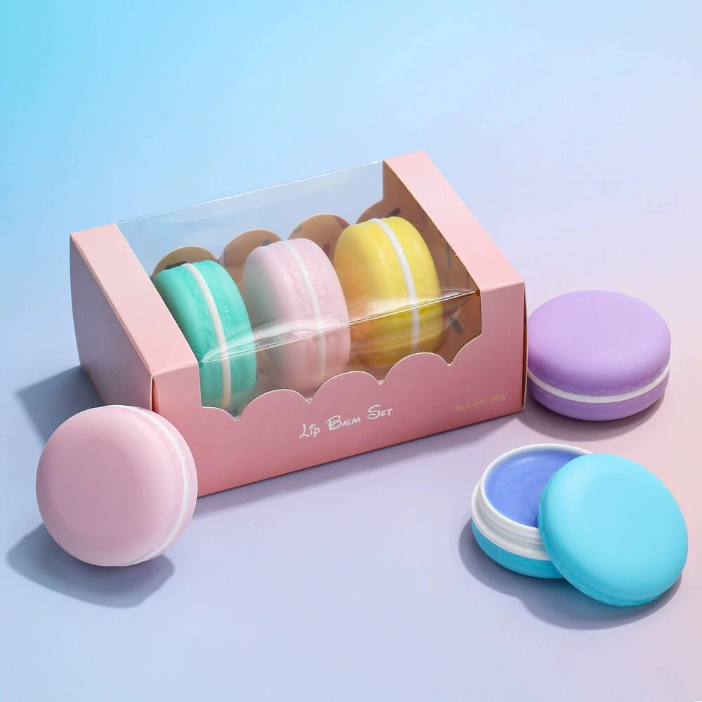 Private Label No Logo 3 Pcs Portable Macaron Hydrating Lip Balm, Long Lasting Anti Dry Crack Nourishing Travel Lip Care