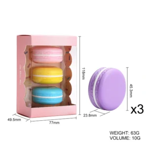 Private Label No Logo 3 Pcs Portable Macaron Hydrating Lip Balm, Long Lasting Anti Dry Crack Nourishing Travel Lip Care