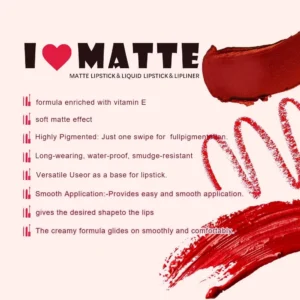 Private Label No Logo Waterproof Matte Non-Transfer Lipstick Lip Liner & Lip Gloss Set, Precise Lip Contour Long Wear Makeup