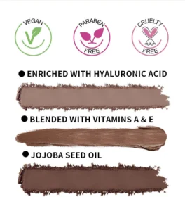 Private Label No Logo 3 Shade Waterproof Eyebrow Powder & Pomade Palette, Smudge-Proof Long-Lasting Natural Brow Shaping Makeup