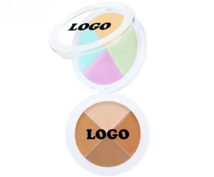 Private Label No Logo 4-Shade Hydrating Concealer Palette, Spot Dark Circle Blemish Covering Non-Caking Facial Correcting Makeup