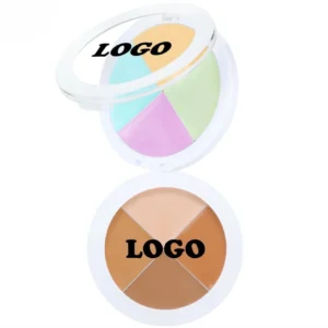 Private Label No Logo 4-Shade Hydrating Concealer Palette, Spot Dark Circle Blemish Covering Non-Caking Facial Correcting Makeup