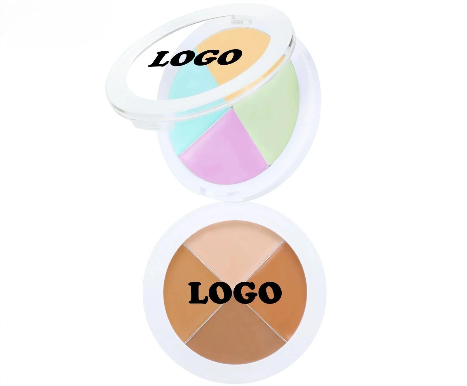 Private Label No Logo 4-Shade Hydrating Concealer Palette, Spot Dark Circle Blemish Covering Non-Caking Facial Correcting Makeup