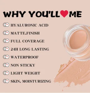 Private Label No Logo 4-Shade Hydrating Concealer Palette, Spot Dark Circle Blemish Covering Non-Caking Facial Correcting Makeup