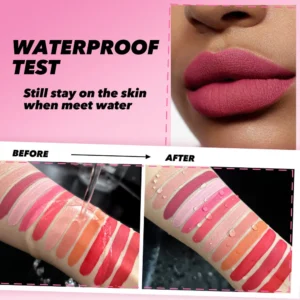Private Label No Logo 5 Pcs Matte Lip Gloss Gift Set, Non Transfer Cup Proof Hydrating Long Wear Lip Cosmetic Kit