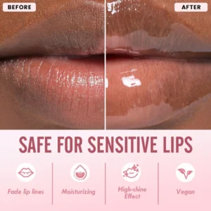 Private Label No Logo 6 Shades Fruit Flavor Clear Hydrating Plumping Lip Oil, Dewy Dudu Lips Nourishing Daily Lip Care
