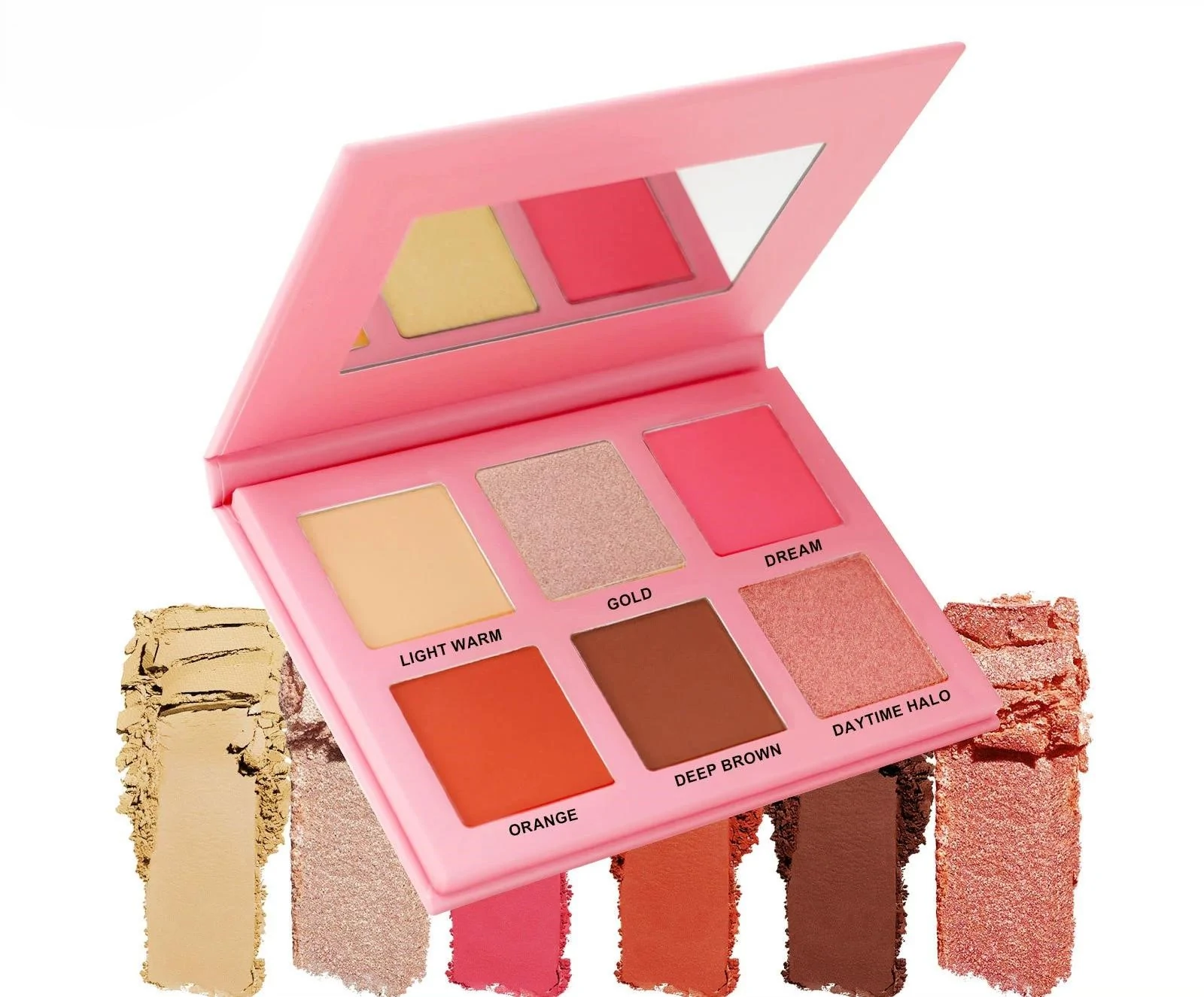 Private Label No Logo 6 Shades Low Saturation Matte Blush Palette, Multi-use Natural Nude Facial Rouge Makeup
