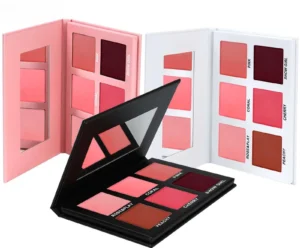 Private Label No Logo 6 Shades Multi-use Cream Blush Palette, Natural Nude Long Wear Facial Rouge Makeup
