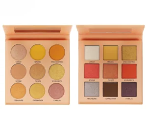 Private Label No Logo 9-Shade Matte Shimmer Fine Glitter Multi-Use Eyeshadow Palette, Highly Pigmented Daily Eye Makeup
