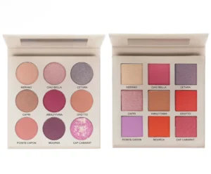 Private Label No Logo 9-Shade Pink Earth-Tone Eyeshadow Palette, Matte Shimmer Highly Pigmented Daily Eye Makeup