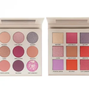 Private Label No Logo 9-Shade Pink Earth-Tone Eyeshadow Palette, Matte Shimmer Highly Pigmented Daily Eye Makeup