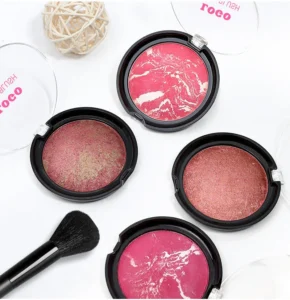 Private Label No Logo Baked Blush Powder, Matte Shimmer Mixed Multi-tone Highly Pigmented Long Wear Face Rouge