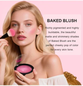 Private Label No Logo Baked Blush Powder, Matte Shimmer Mixed Multi-tone Highly Pigmented Long Wear Face Rouge