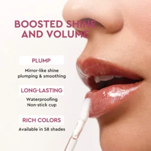 Private Label No Logo Cute Bee Pendant Decor Multi Shade Lip Gloss, Hydrating Long Wear Non Transfer Plumping Lip Makeup