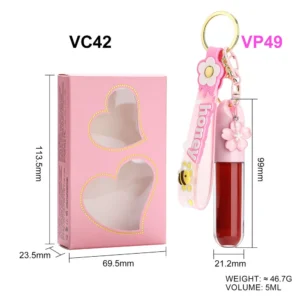 Private Label No Logo Cute Bee Pendant Decor Multi Shade Lip Gloss, Hydrating Long Wear Non Transfer Plumping Lip Makeup
