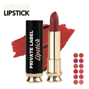 Private Label No Logo Black Gold Tube Velvet Matte Lipstick, Non Transfer Cup Proof Long Lasting Hydrating Lip Makeup