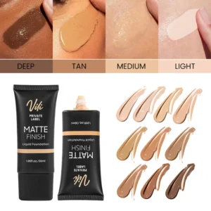 Private Label No Logo Black Soft Tube Liquid Foundation, Hydrating Full Coverage Oil Control Long Wear Base Makeup