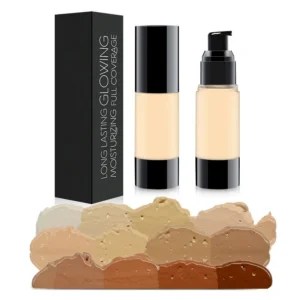 Private Label No Logo Black Vacuum Bottle Oil Control Primer Foundation Cream, Hydrating Concealing Long Wear Facial Base Makeup