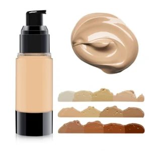 Private Label No Logo Black Vacuum Bottle Oil Control Primer Foundation Cream, Hydrating Concealing Long Wear Facial Base Makeup