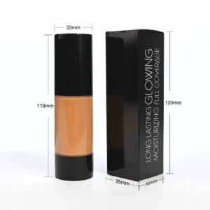 Private Label No Logo Black Vacuum Bottle Oil Control Primer Foundation Cream, Hydrating Concealing Long Wear Facial Base Makeup