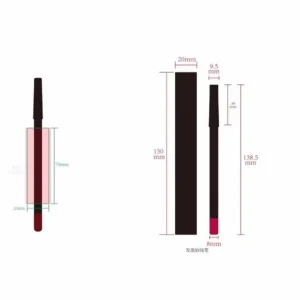 Private Label No Logo Black Wooden Lip Liner Pencil, Waterproof Long Lasting Precise Lip Contour Plumping Shaping Makeup